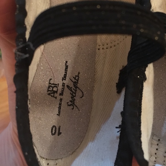 Black and Gold Glitter Ballet Shoes - Picture 5 of 8